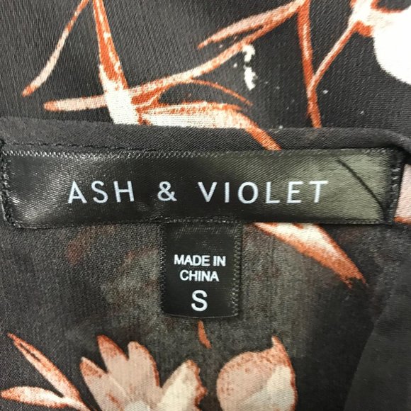 NWOT Ash & Violet Floral Chiffon Bodysuit S - Picture 3 of 5
